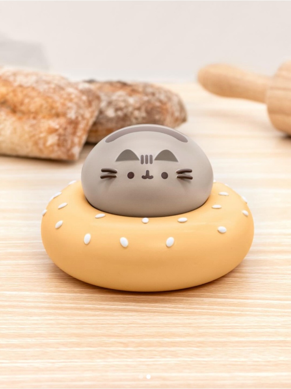 ✨NWT✨ Pusheen Gray Cat on Yellow Donut Figurine